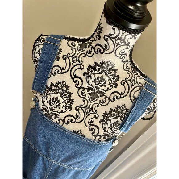 UM & Company Vintage Y2K Overalls Jumper Dress Womens M Blue Denim Grunge Modest - Picture 2 of 11